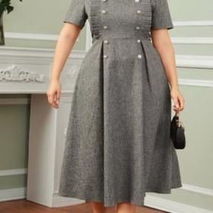 Brand new modest dress in color charcoal gray.